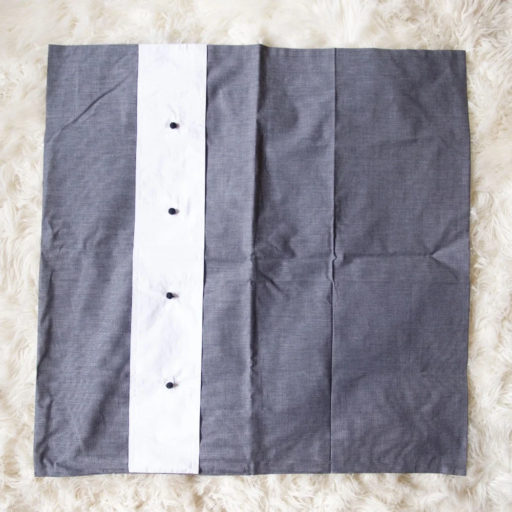 Le Telerie Toscane Euro Sham Square Cotton Tuxedo Pillow Cover | Made in Italy